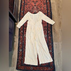 COPY - Free People Cream Wide leg Jumpsuit